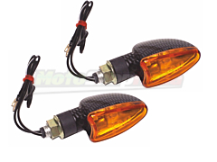 Motorcycle Indicators Carbon Look Short Approved
