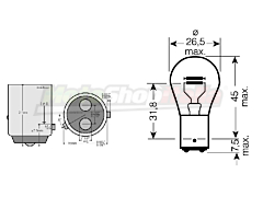 Bulb BAZ15D 21/4 Watt - 12 Volt
