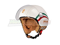 Helmet Jet Pelle Dura Premium Italian Flag Helmo Milano Approved