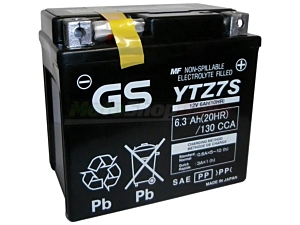 GS Battery YTZ7S Preloaded Sealed 12 V - 6 Ah