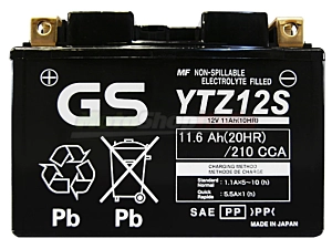 GS Battery YTZ12S Preloaded Sealed 12 V - 11 Ah