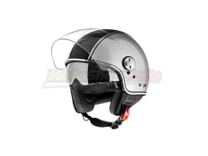 Helmet Jet Pelle Dura Premium Glitter Helmo Milano Approved