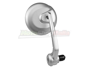 Bar End Mirror Bikes - Scooter Round Silver Approved