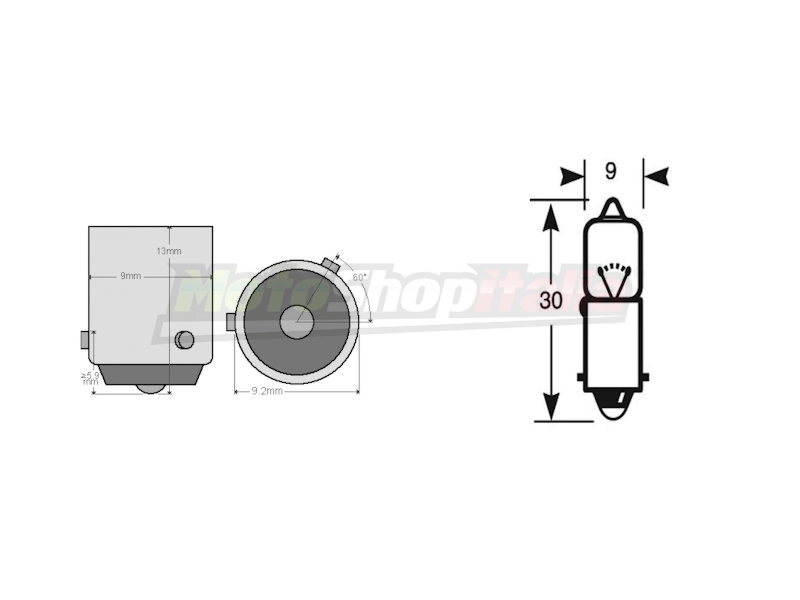 Lampadina BAY9S 12 Volt