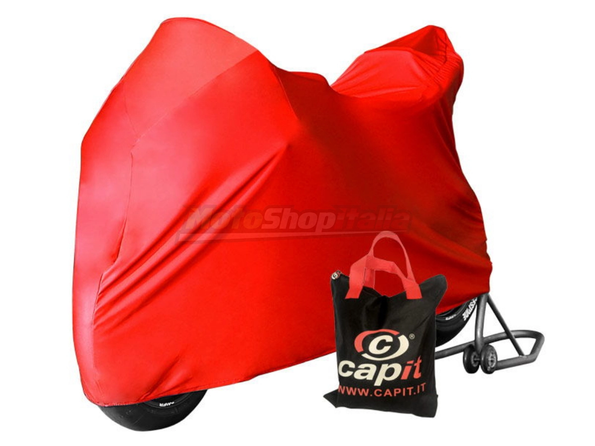 Telo Coprimoto Elasticizzato Capit In Poliestere Con Interno Felpato, Made In Italy, Nero - 2