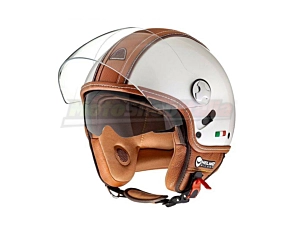 Casco Jet Pelle Dura Premium Helmo Milano Omologato