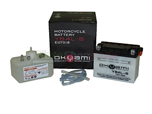 Batteria YB4L-B Okyami con Acido 12 Volt
