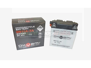 Battery 6N11A-3A Okyami Lead/Acid 6 Volt