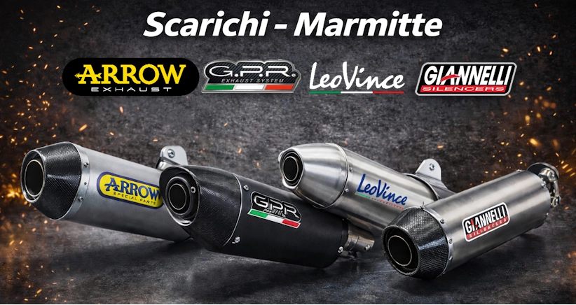 Scarichi, terminali e marmitte moto Arrow, GPR, LeoVince e Giannelli